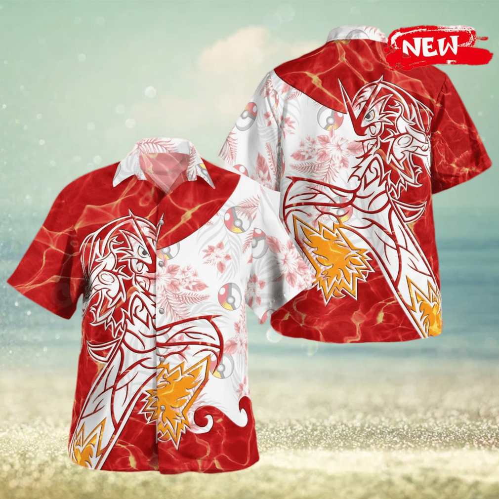 Tribal Blaziken Design Hawaiian Shirt and Short - Limotees