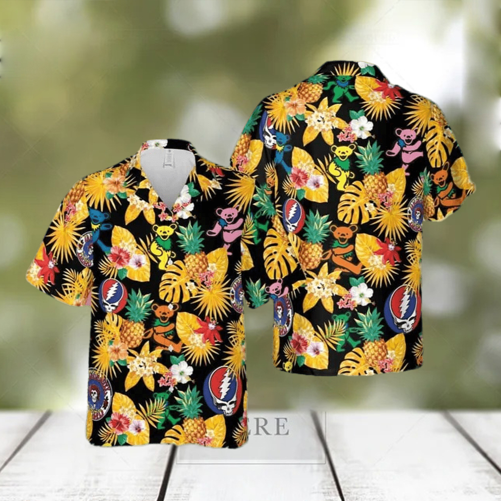 Tropical Aloha Grateful Dead Colorful Dancing Bear Hawaiian Shirt - Limotees