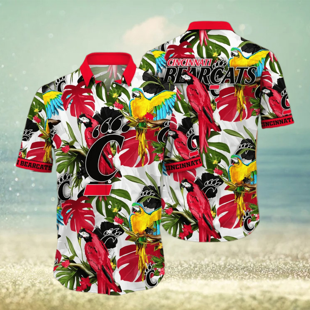 Tropical Aloha NCAA Cincinnati Bearcats Hawaiian Shirt Birds And Palm Leaves - Limotees