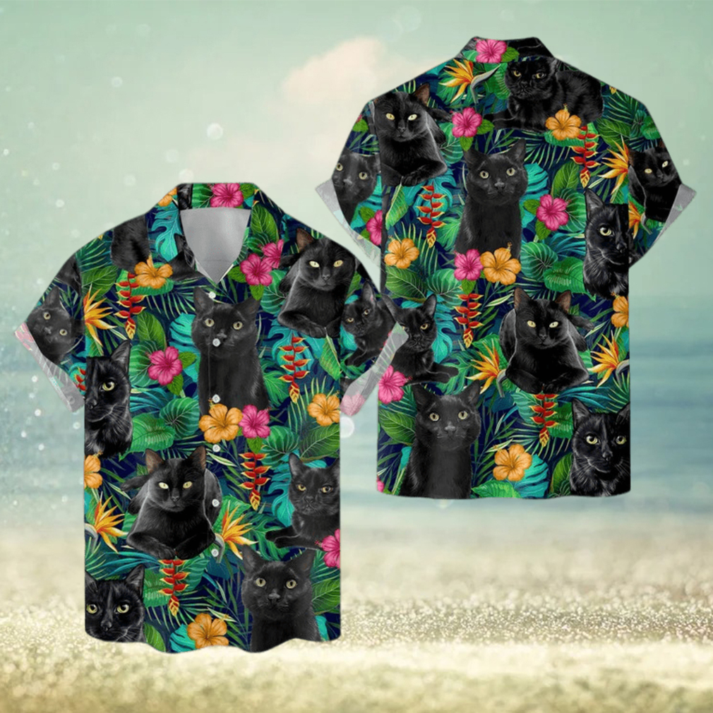 Tropical Cat Hawaiian Shirts For Men Women Cat Lovers Gift Mens Casual Shirt - Limotees