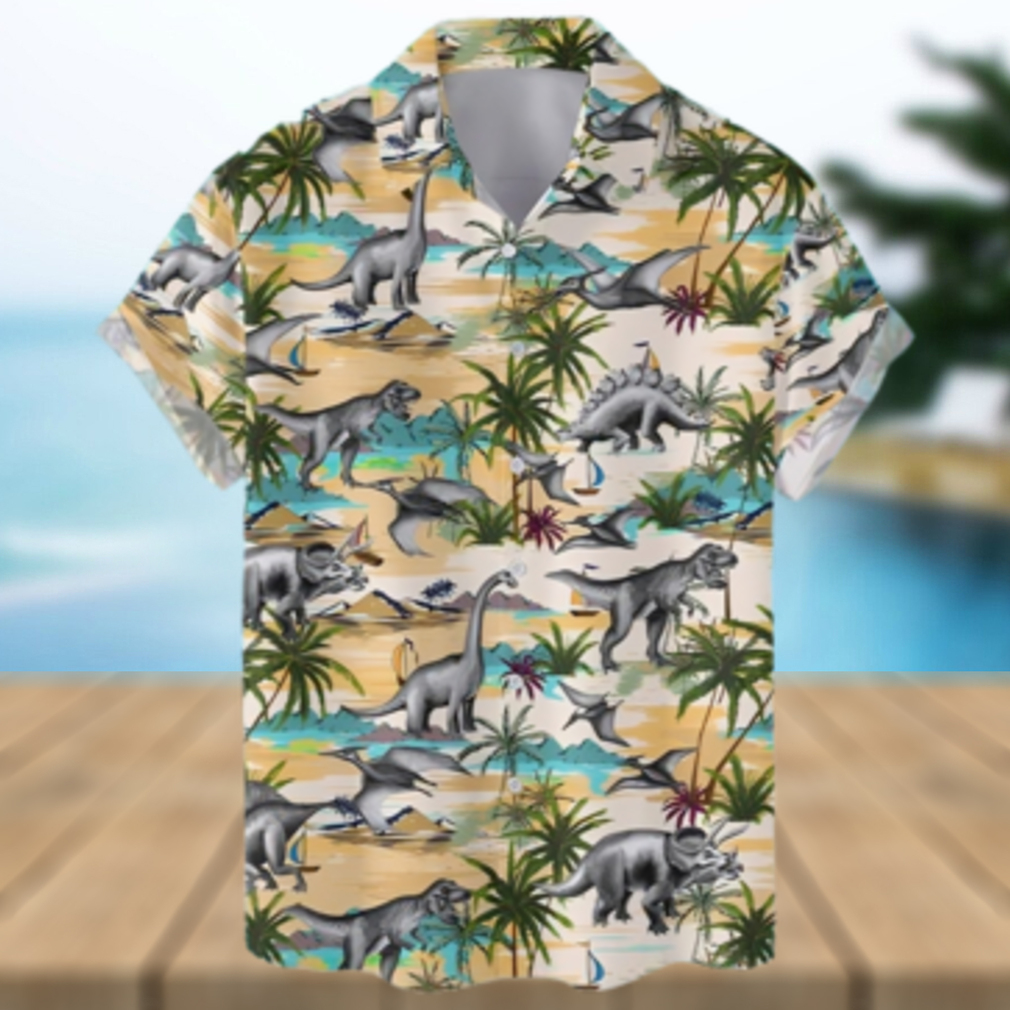 Tropical Dinosaur Hawaiian Shirts for Men Women Dinosaur - Limotees