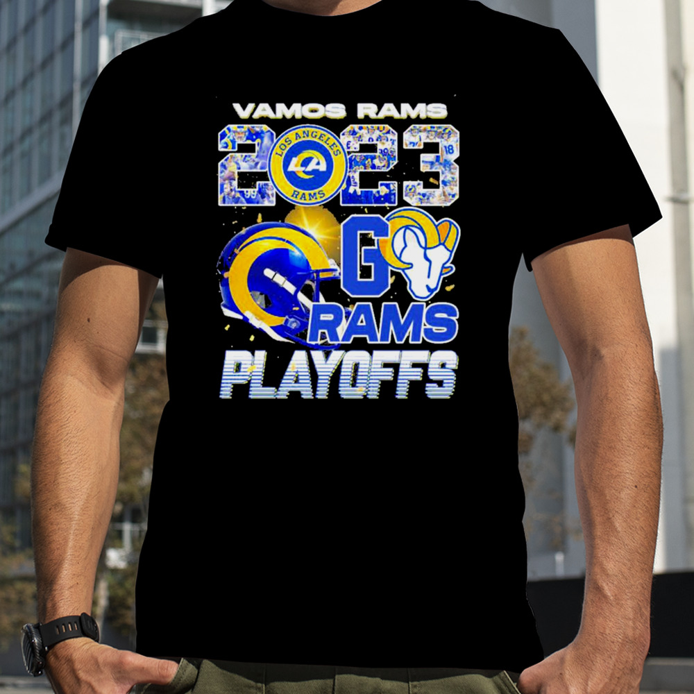 Vamos Rams 2023 NFL Playoffs Go Los Angeles Rams Helmet Shirt