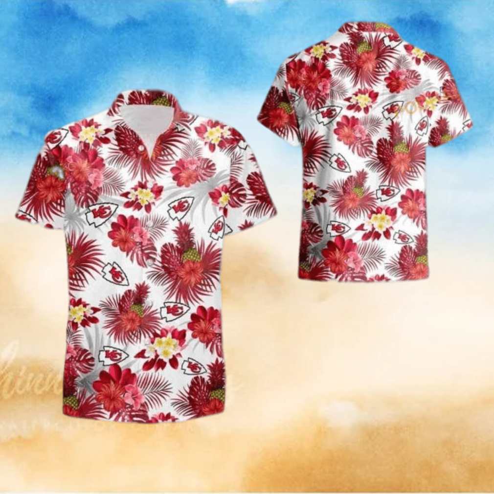 Tropical Flower Pattern On White Theme hawaiian shirt - Limotees