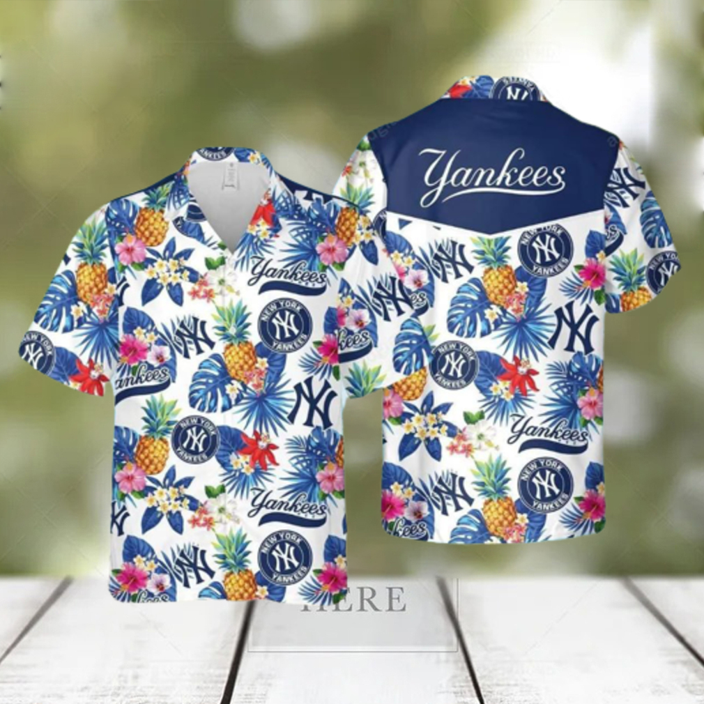 Tropical Fruit Flower New York Yankees Hawaiian Shirt MLB Gifts - Limotees