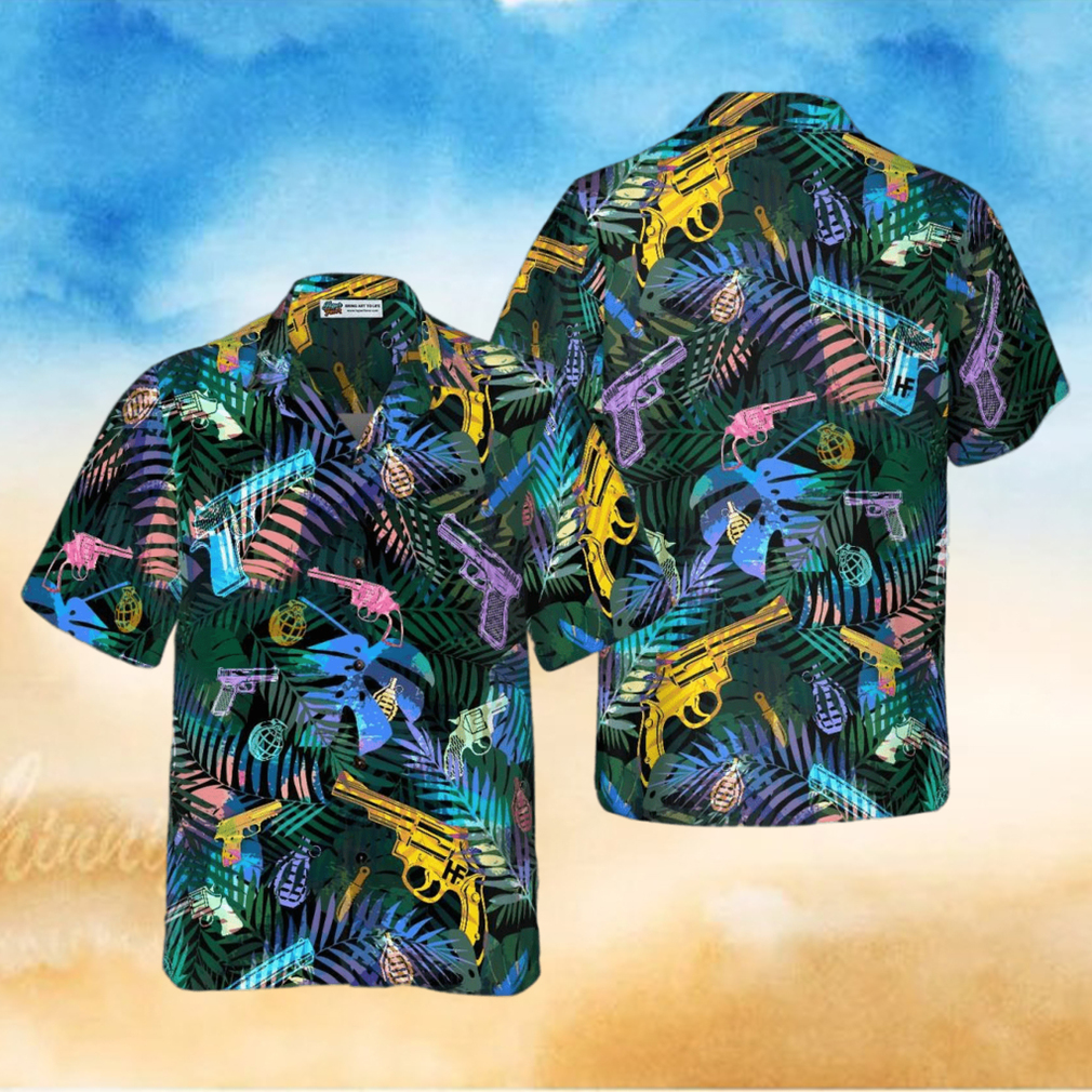 Tropical Gun Lover Pattern Hawaiian Shirt - Limotees