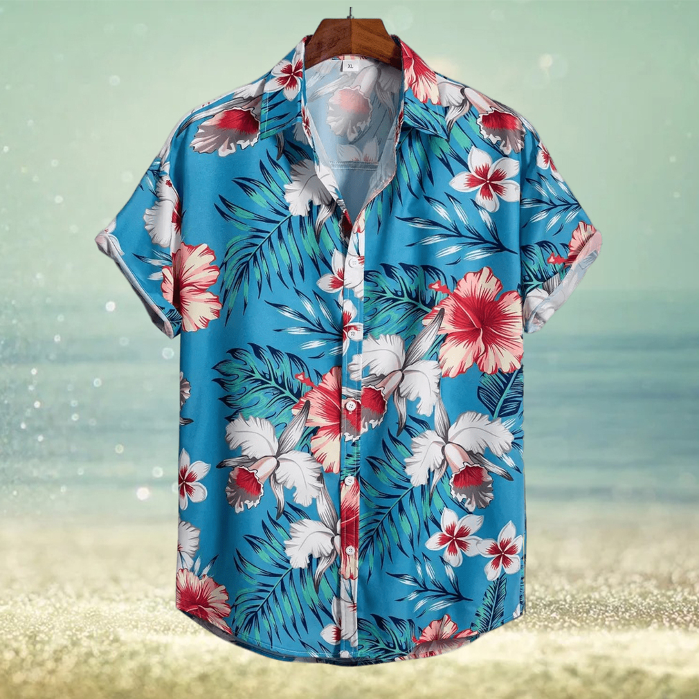 Tropical Leaf Flower Print Men s Casual Short Sleeve Hawaiian Shirt Men s Shirt For Summer Vacation Resort - Limotees