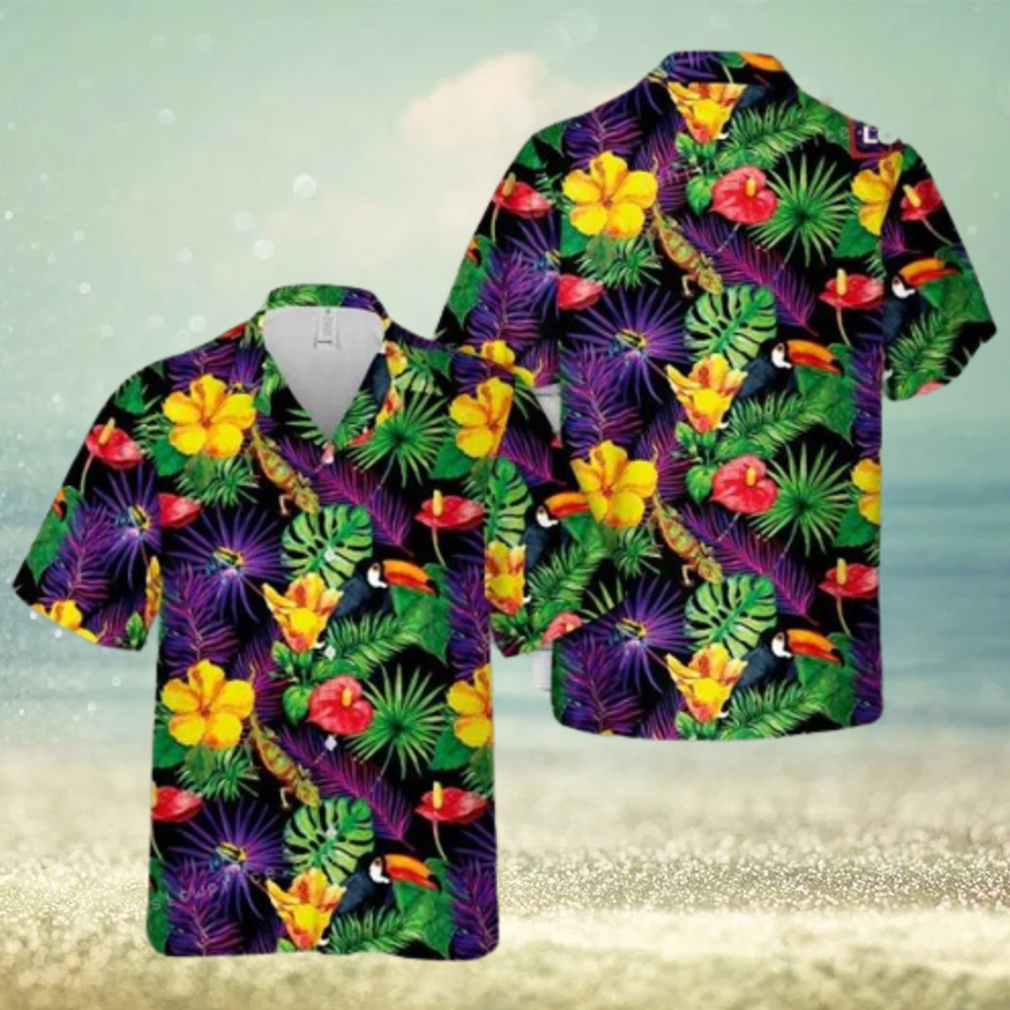 Tropical Leaves Toucan Bird Aloha Hawaiian Shirt - Limotees