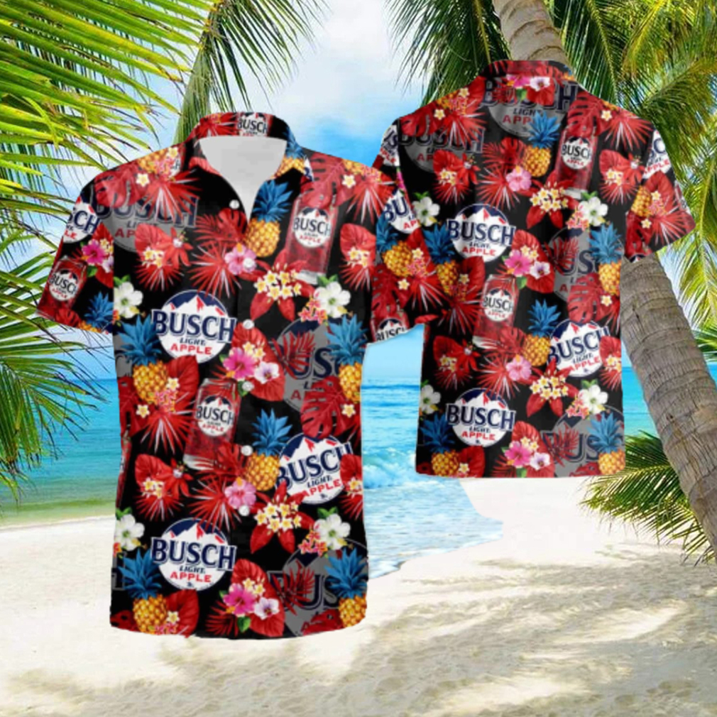 Tropical Pineapple And Busch Light Apple Beer All Over Print Summer Hawaiian Shirt - Limotees