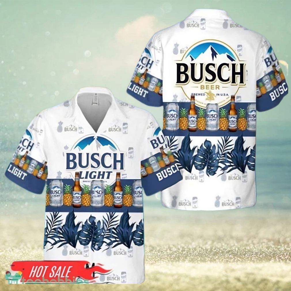 Tropical Pineapple Busch Light Short Sleeve Hawaiian Shirt - Limotees