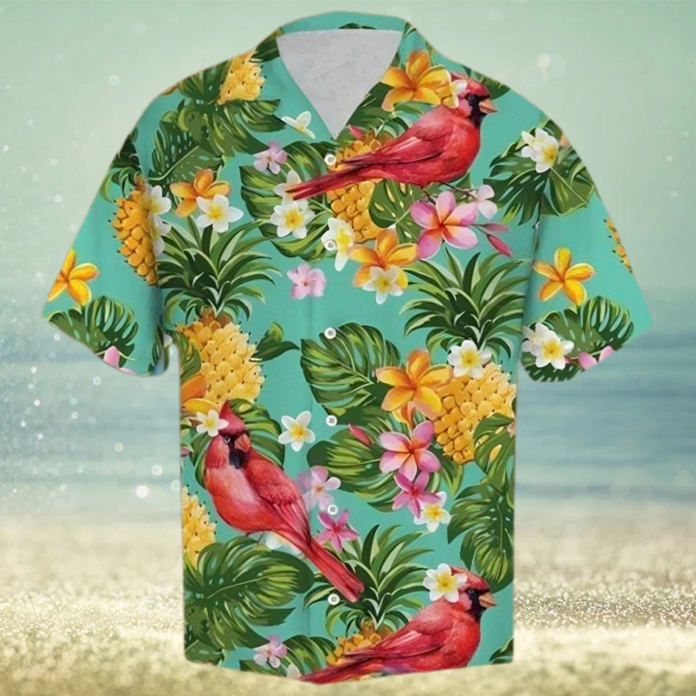 Tropical Pineapple Cardinal Hawaiian Shirt - Limotees