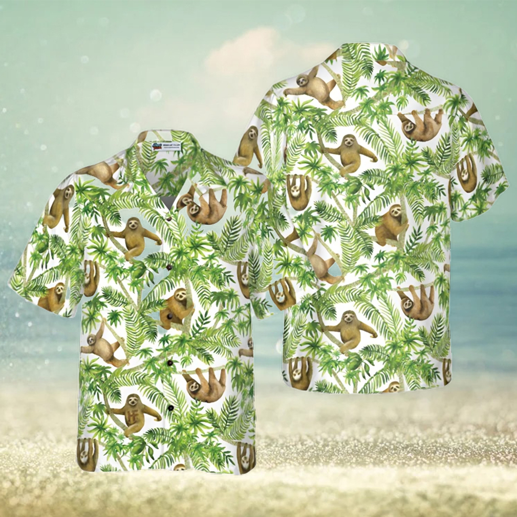 Tropical Sloth Seamless Pattern Hawaiian Shirt - Limotees