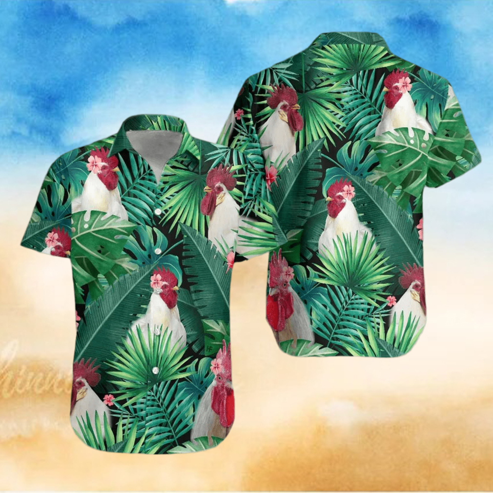 Tropical White Rooster Hawaiian Shirt - Limotees