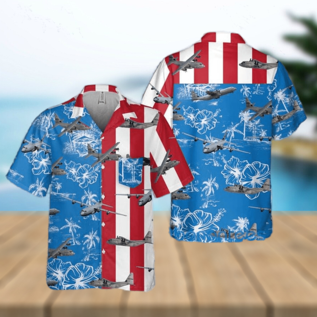 US Air Force Lockheed C 130 Hercules 4th Of July Pocket Hawaiian Shirt - Limotees