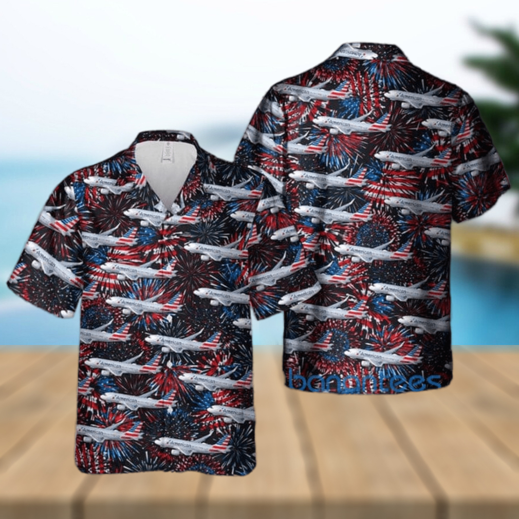 US Airlines Airbus A319 115 Gift For 4th Of July Aloha Hawaiian Shirt - Limotees