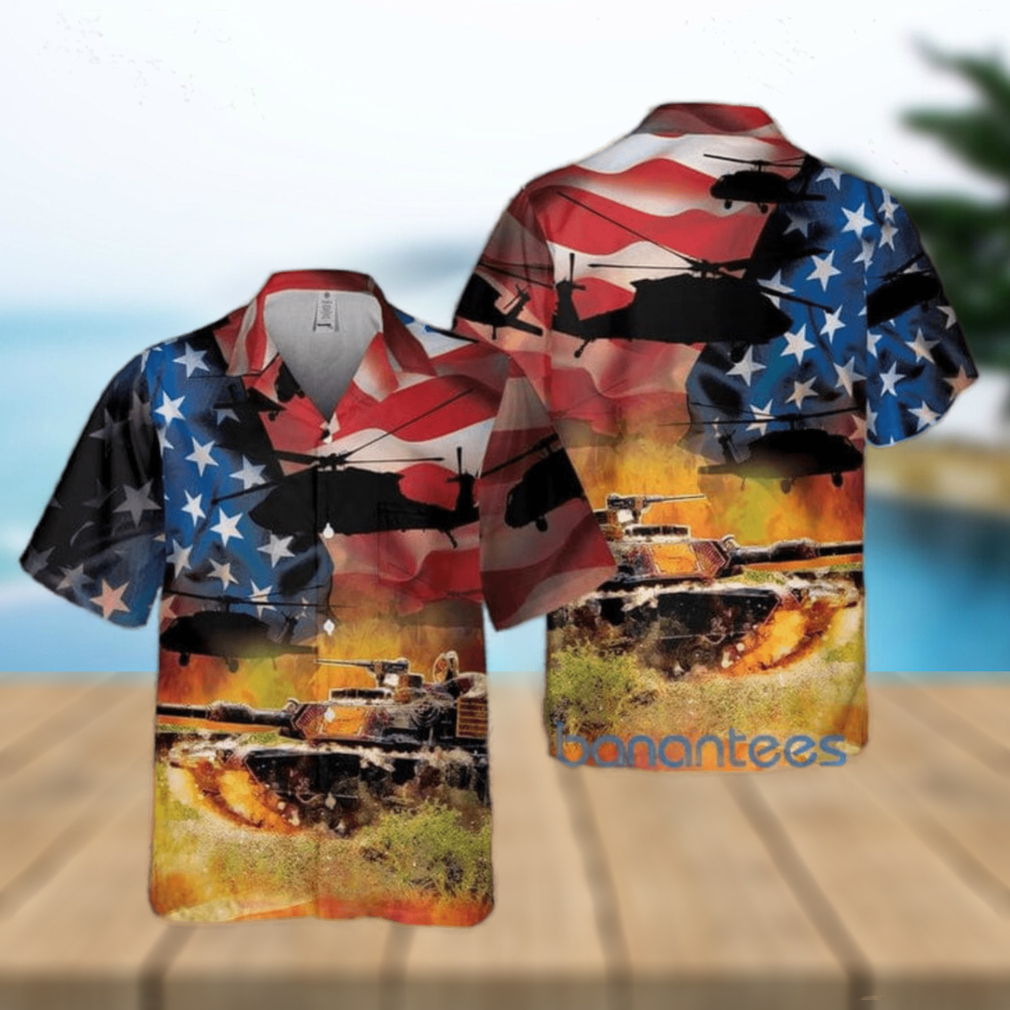 US Army M1 Abrams Flag 4th July Pocket Hawaiian Shirt - Limotees