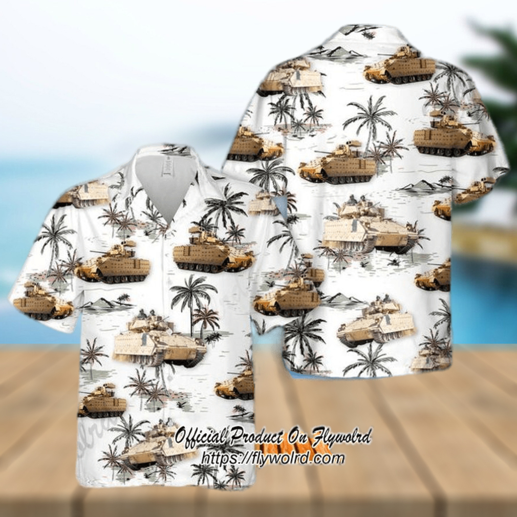 U.S. Army M2A3 Bradley White Hawaiian Shirt - Limotees