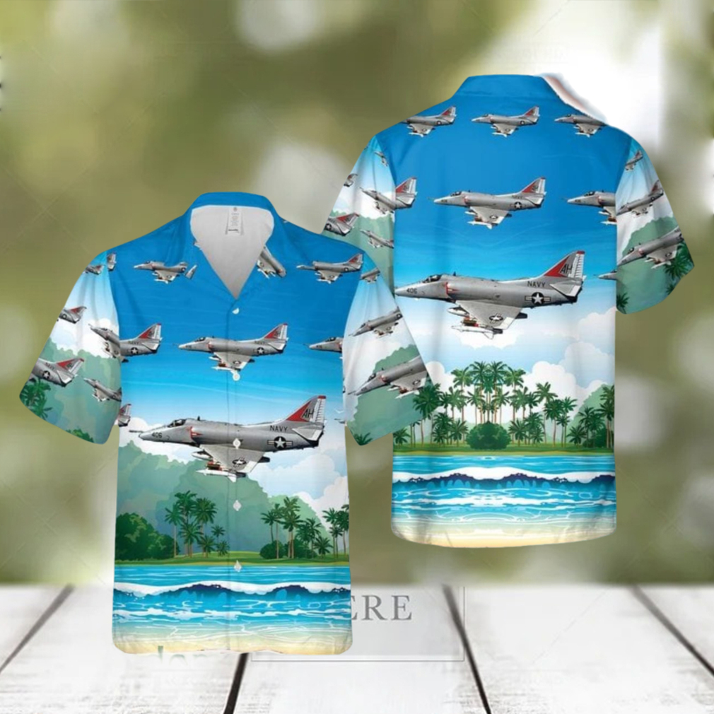 US Navy A 4E Skyhawk Of VA 164 Hawaiian Shirt Beach Lover Gift - Limotees