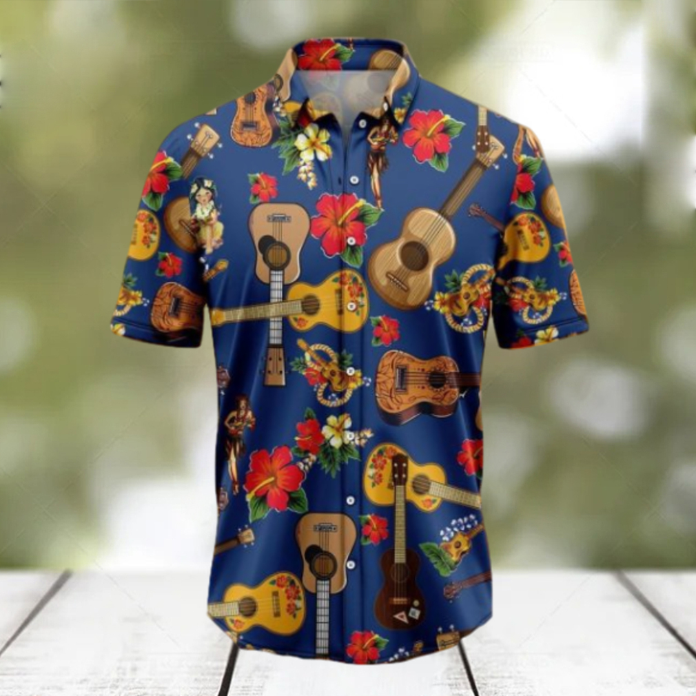 Ukulele Hibiscus Tropical Hawaiian Shirt Gift For Men And Women - Limotees