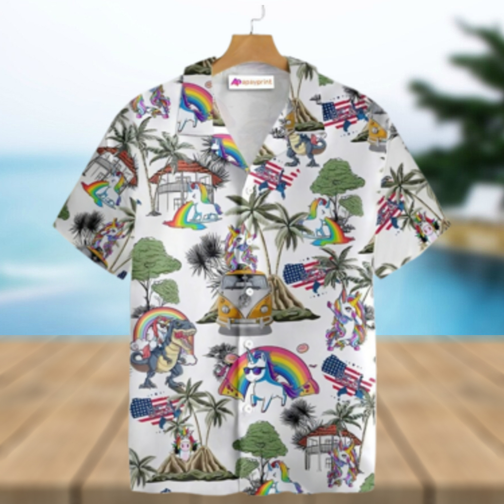 Unicorn American Flag Hawaiian Shirt - Limotees