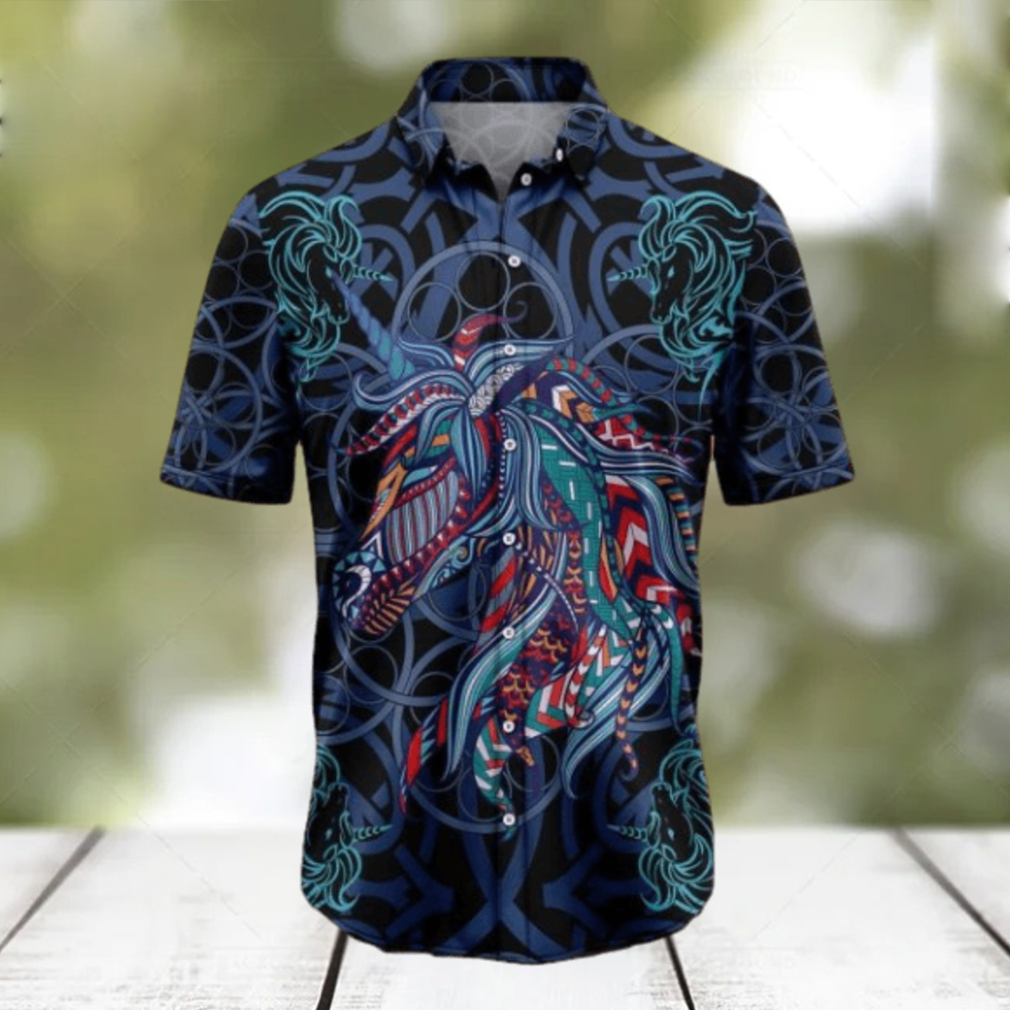 Unicorn Blue Mandala Tropical Hawaiian Shirt Gift For Men And Women - Limotees