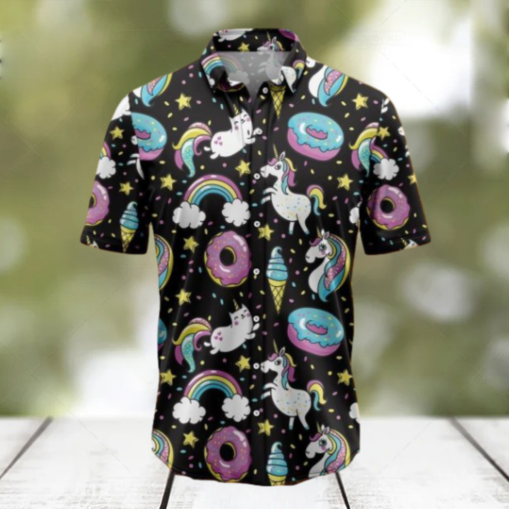 Unicorns Donuts Rainbow Tropical Hawaiian Shirt Gift For Men And Women - Limotees