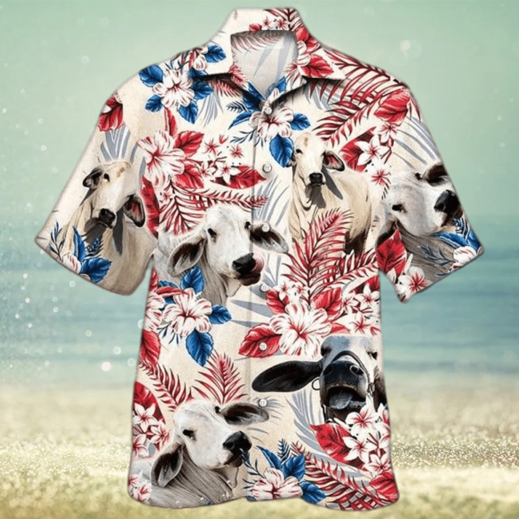 Unisex Brahman In American Flag Patterns Hawaiian Shirts - Limotees