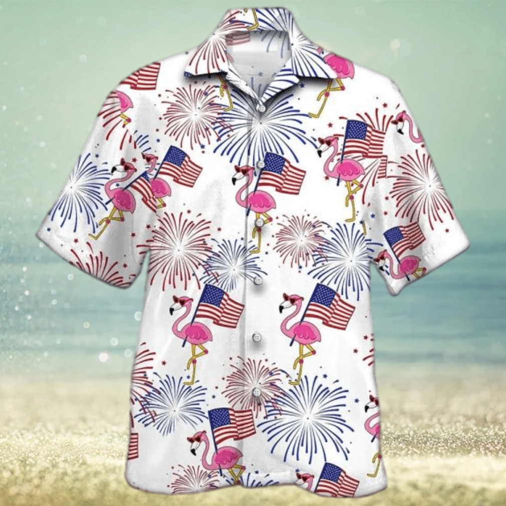 Unisex Flamingo Hawaiian Shirts For Independence Day - Limotees