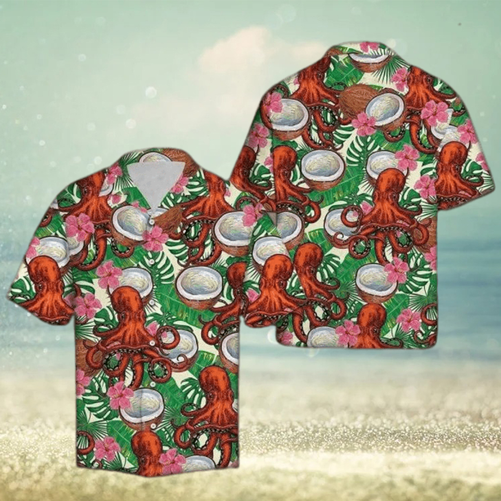 Unisex Octopus Tropical Coconut Hawaiian Shirt For Men - Limotees