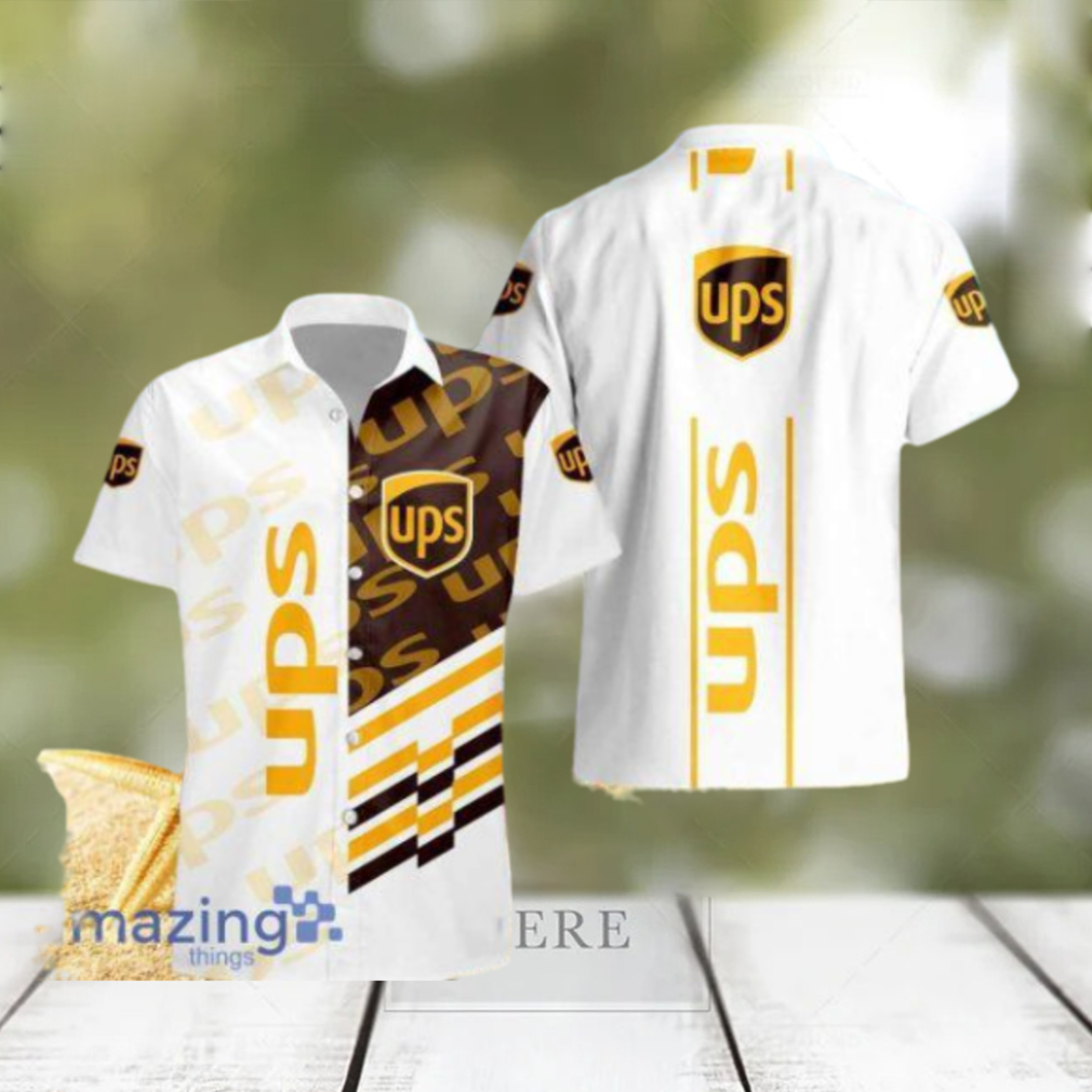 Ups Logo White Hawaiian Shirt For Men And Women - Limotees