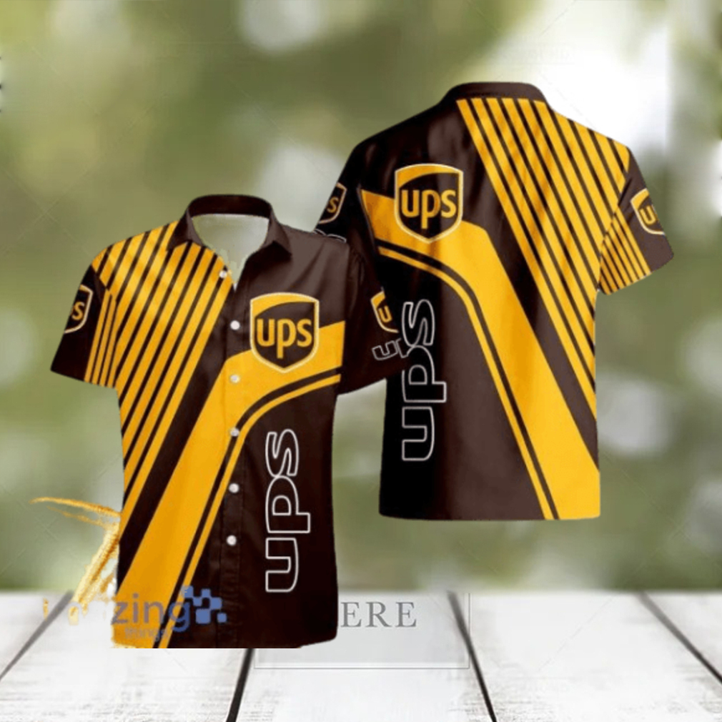 Ups Logo Yellow And Black Hawaiian Shirt For Men And Women - Limotees