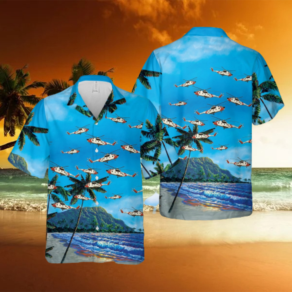 Us Coast Guard H 3 Helicopter Hawaiian Shirts - Limotees