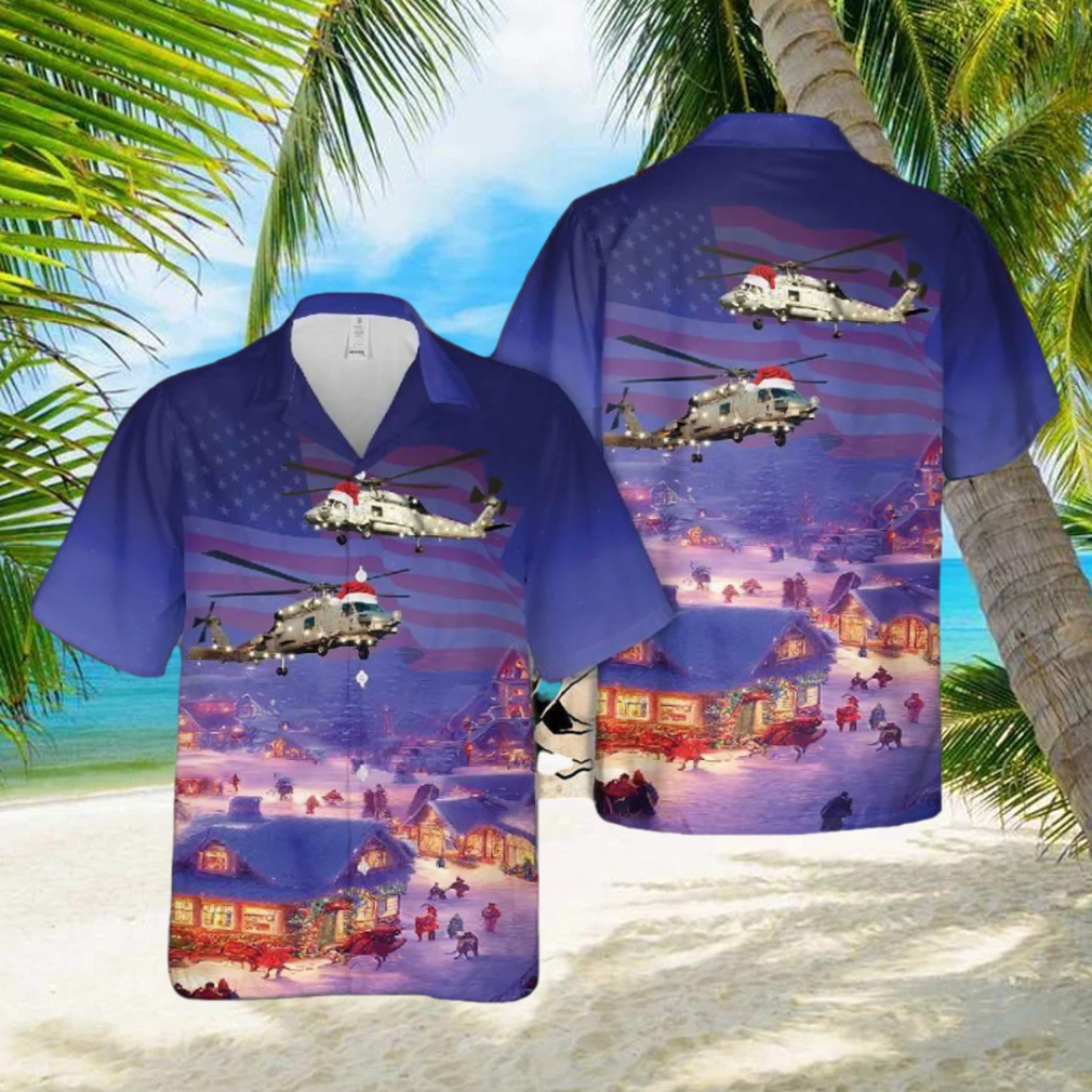 Us Navy Mh 60 Seahawk Christmas Hawaiian Shirt - Limotees