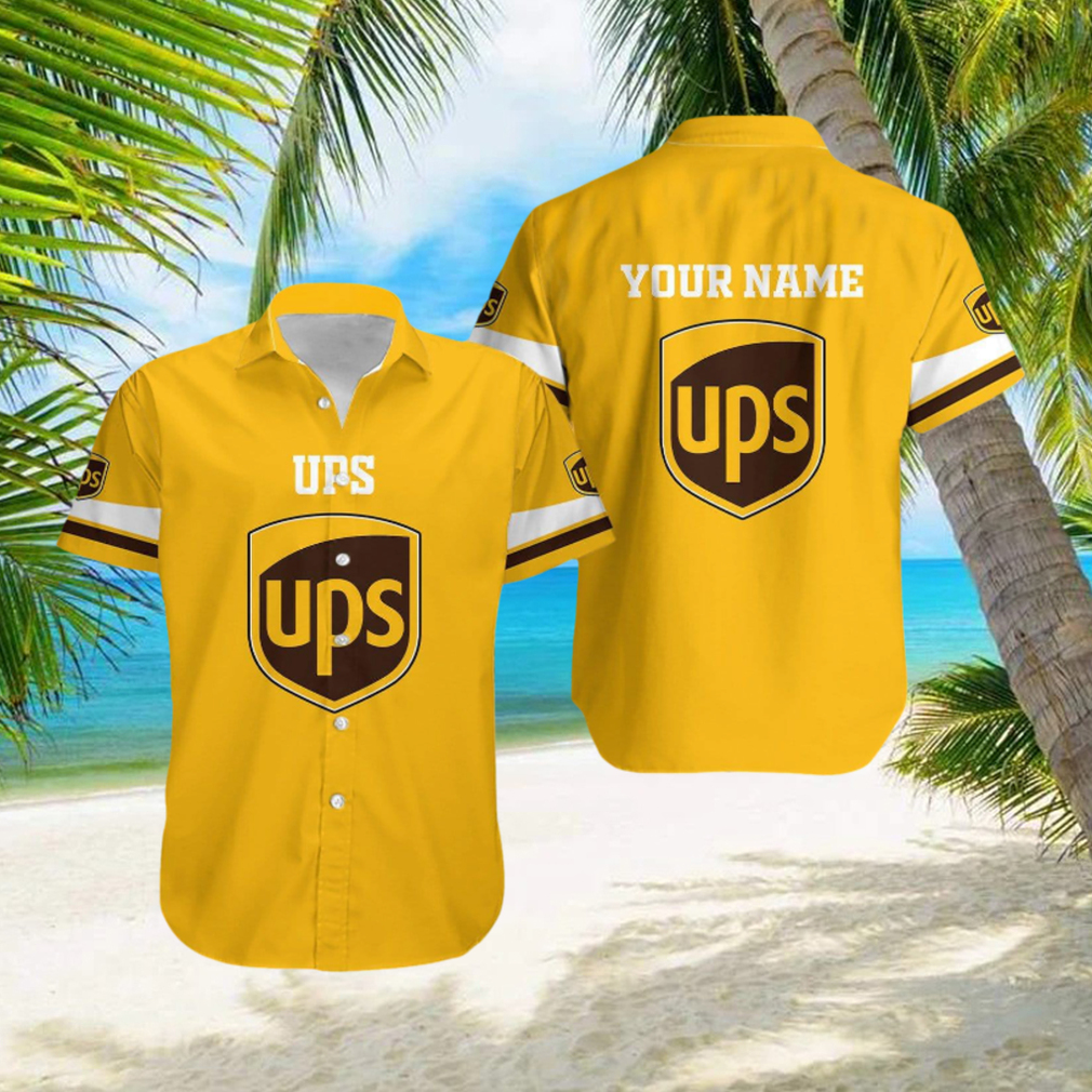 ups Personalized Name Collar Pattern All Over Print Hawaii Shirt Men And Women Gift For Family - Limotees