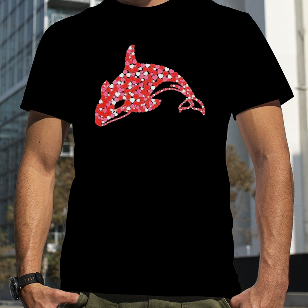 Orcas Killer Whale Valentines Day Shape Heart Love Shirt