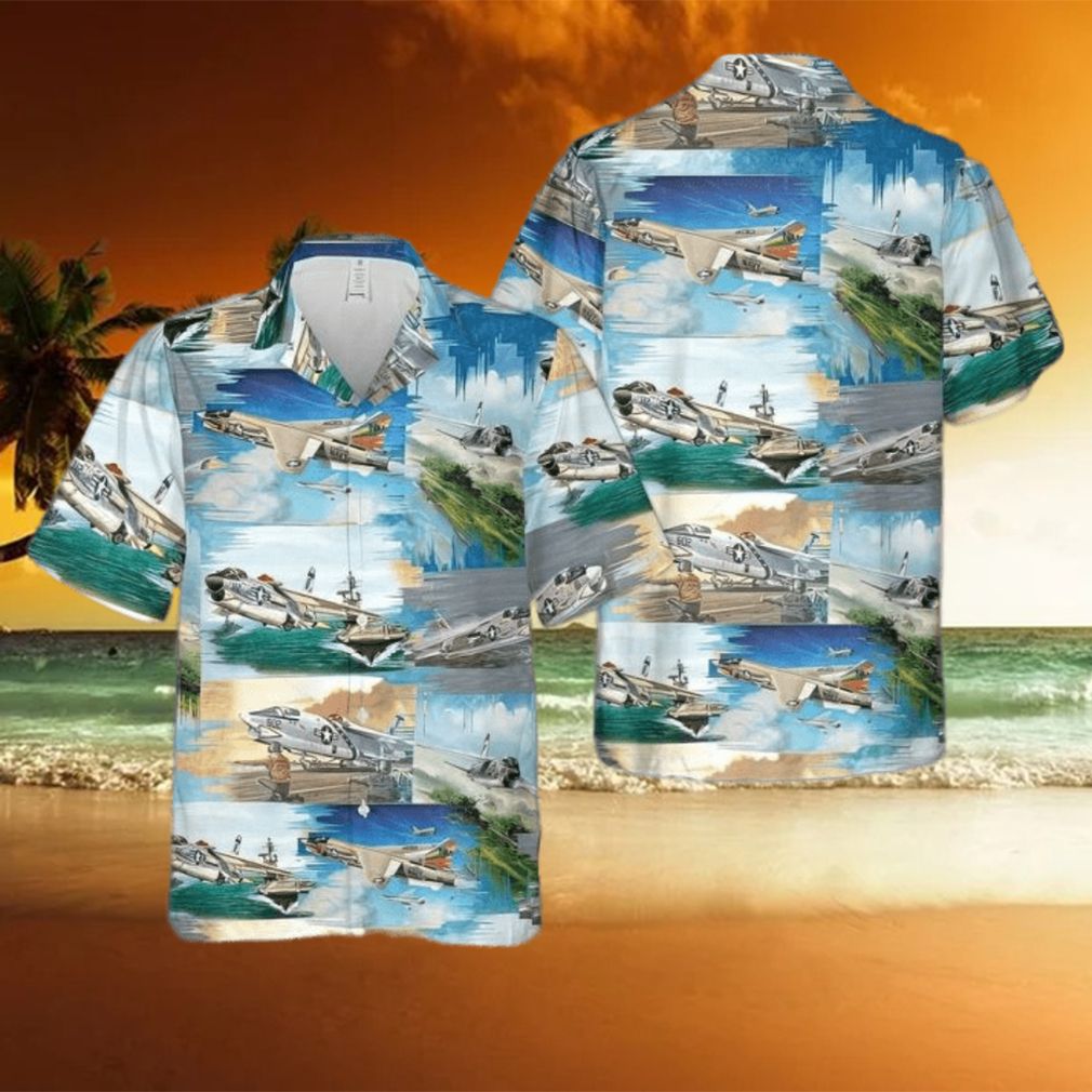 US Navy Vought F 8 Crusader Hawaiian Shirt - Limotees