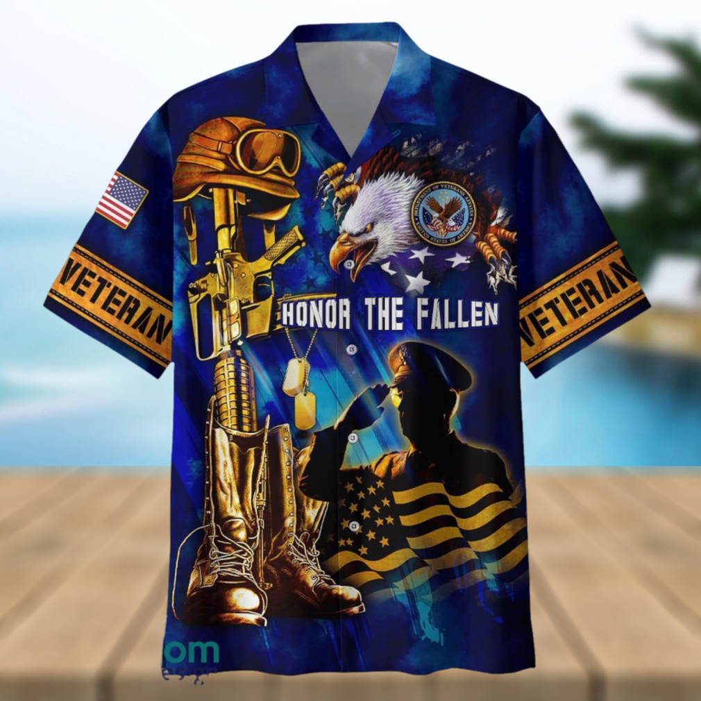 US Veteran Flags Raised High Honor The Fallen 3D Hawaiian Shirt And Short - Limotees