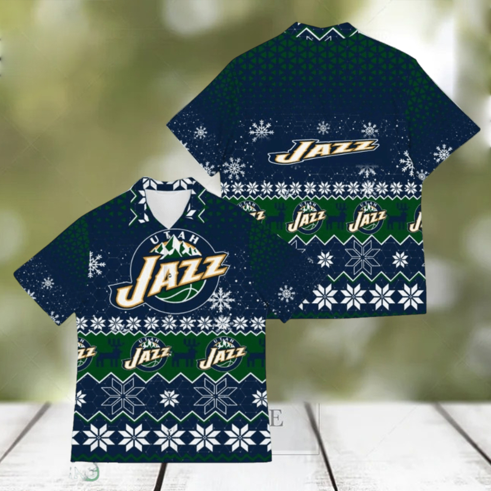 Utah Jazz Best Ugly Christmas 3D Hawaiian Shirt Printed Fans Gift For Family Holidays - Limotees