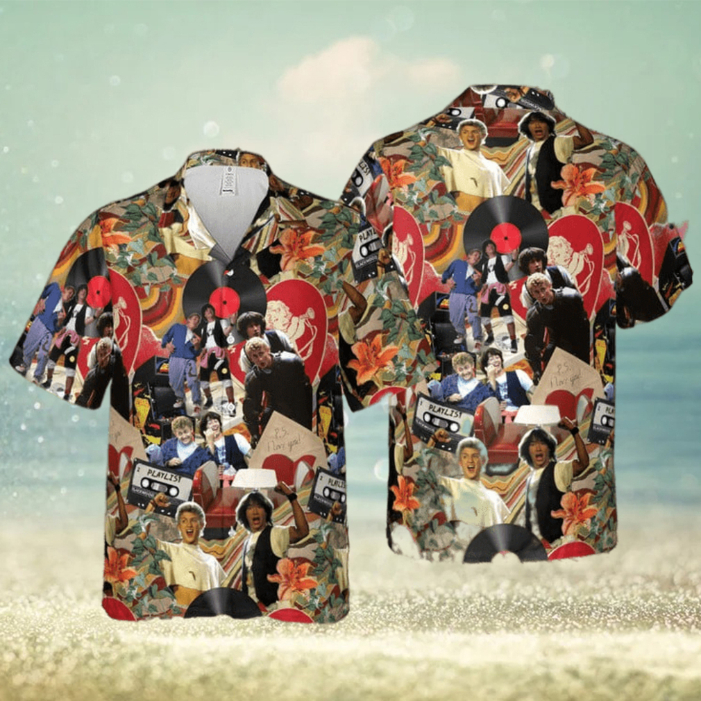 VINTAGE COLLAGE BILL AND TED HAWAIIAN SHIRT - Limotees