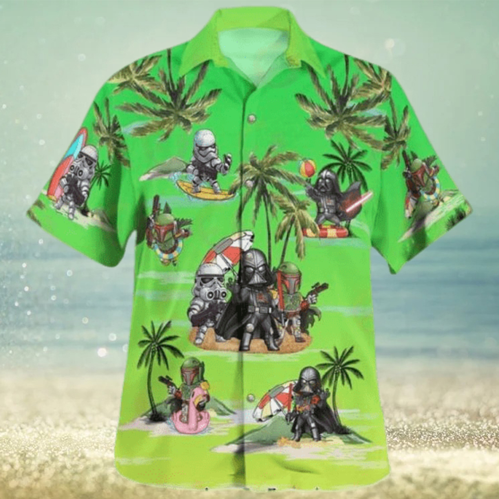 Vader Boba Fett Trooper Summer Time Hawaiian Shirt Green - Limotees