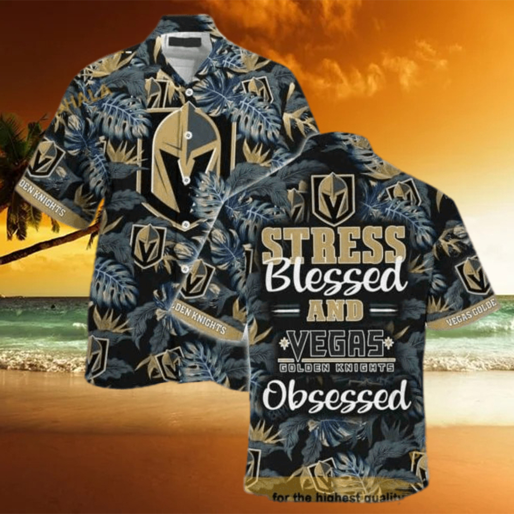 Vegas Golden Knights NHL Hawaiian Shirt Stress Blessed Obsessed - Limotees