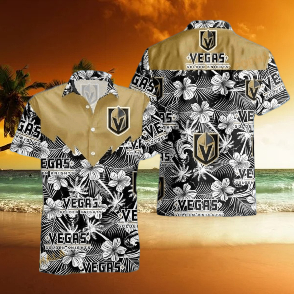 Vegas Golden Knights NHL Hawaiian Shirt Tropical Flower Pattern - Limotees