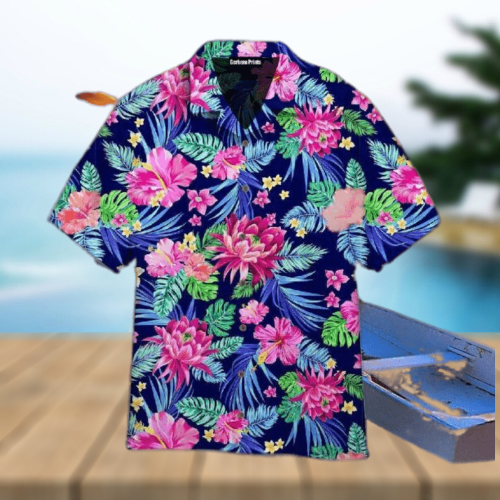 Vibrant Floral Hibiscus And Palm Leaf Patterned Hawaiian Shirts - Limotees