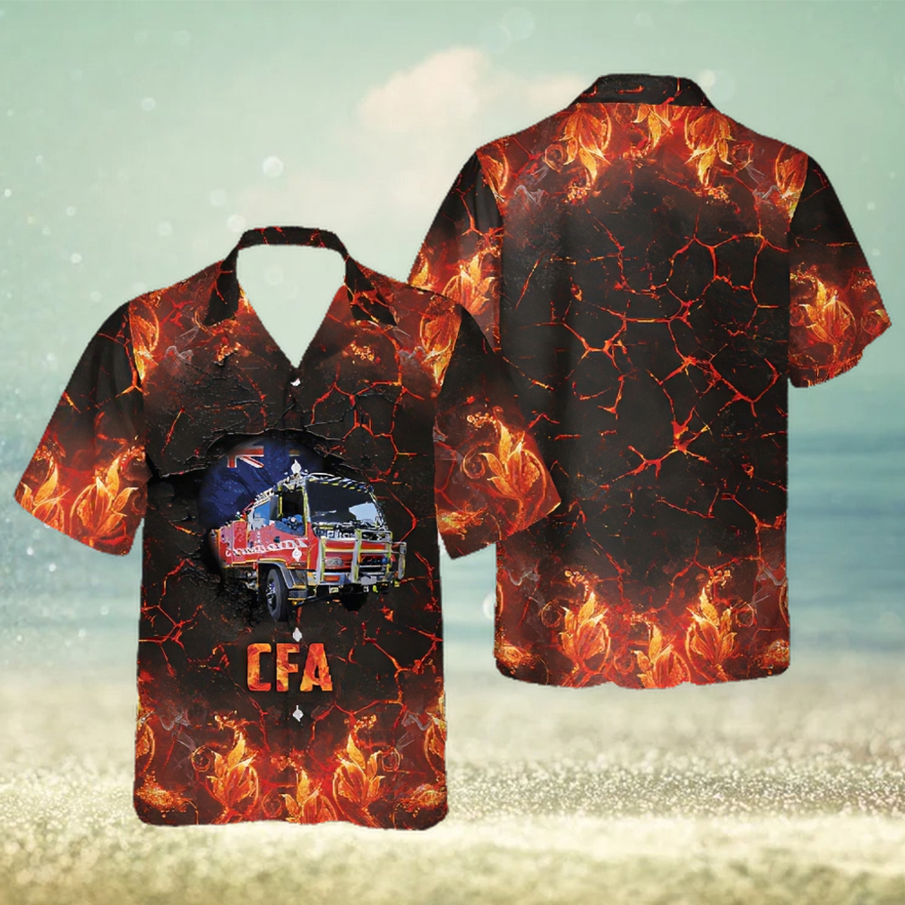 Victoria Fire Service Truck Short Sleeve Black High Quality Unisex Hawaiian Shirt - Limotees