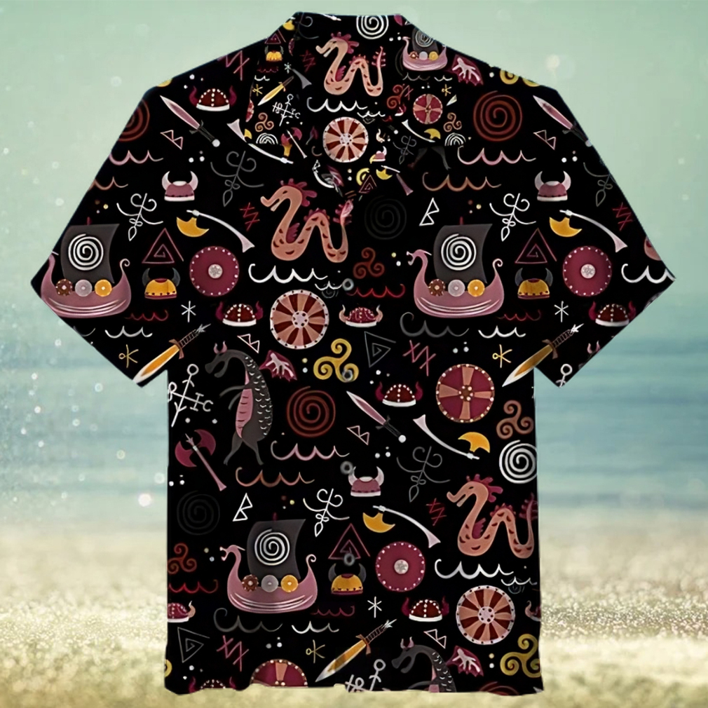 Vikings pattern 3D All Over Printed Hawaiian Shirt - Limotees