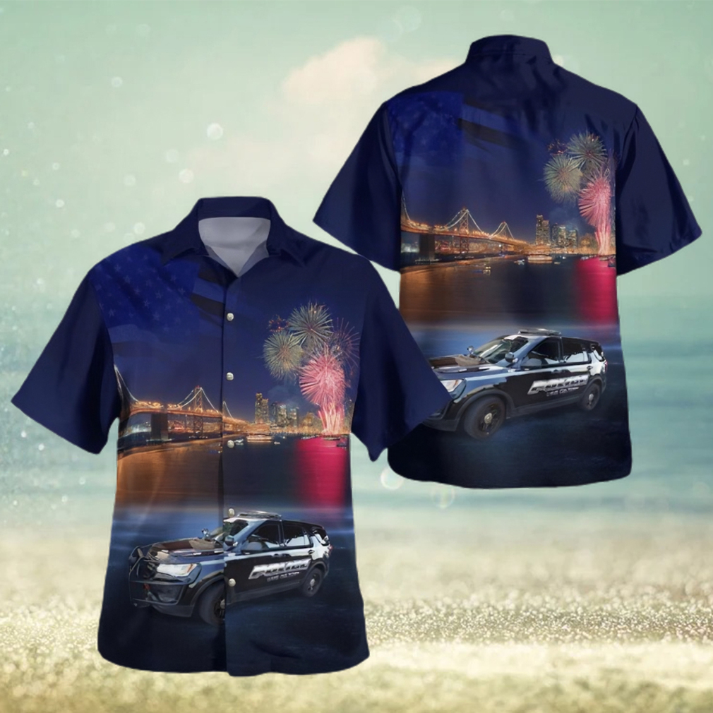 Village Of Lake Delton Wisconsin Police Department Ford Police Interceptor Utility 4Th Of July Hawaiian Shirt - Limotees