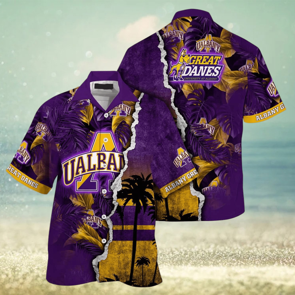 Vintage Aloha NCAA Albany Great Danes Hawaiian Shirt Custom Name Summer Gift For Friend - Limotees