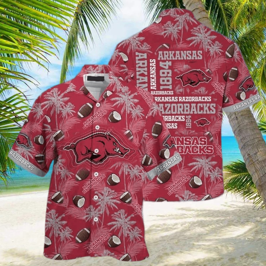 Vintage Aloha NCAA Arkansas Razorbacks Hawaiian Shirt Beach Gift For Dad - Limotees