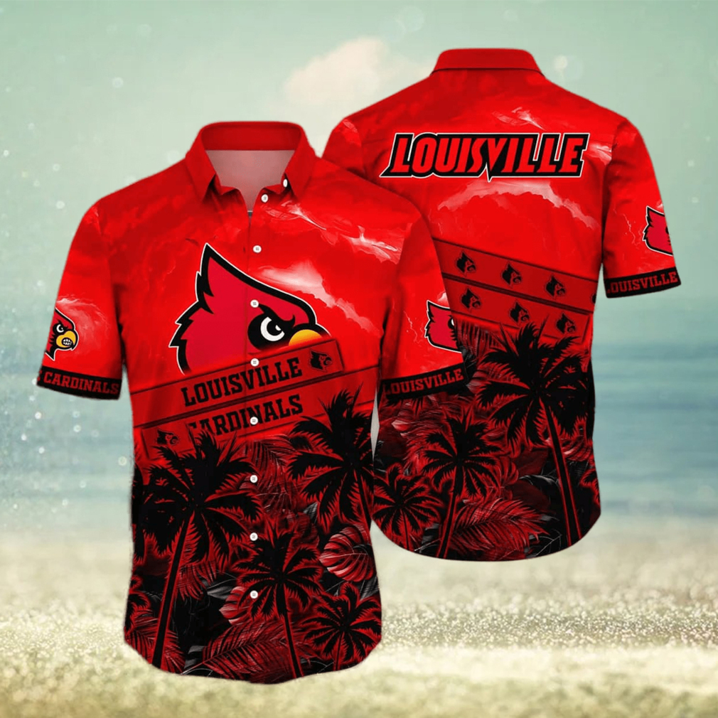 Vintage Aloha NCAA Louisville Cardinals Hawaiian Shirt Summer Beach Gift - Limotees