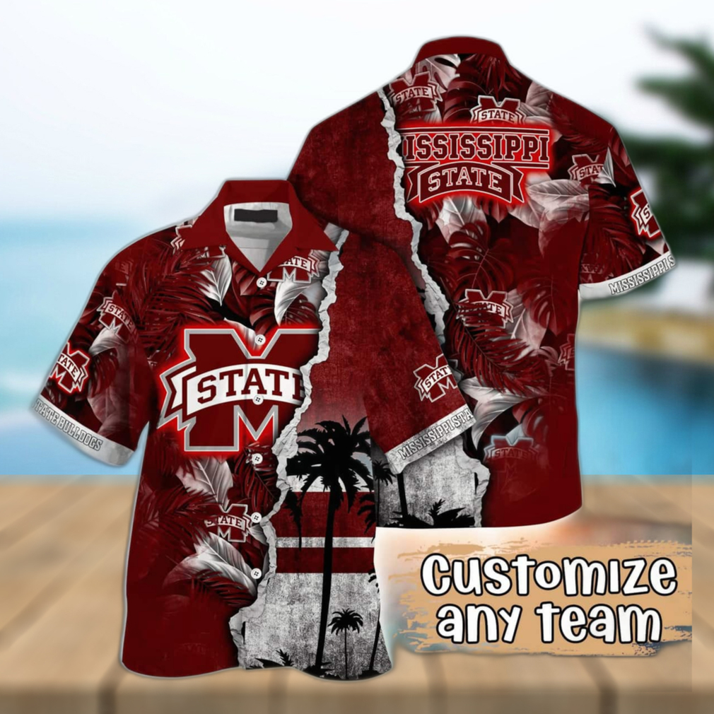 Vintage Aloha NCAA Mississippi State Bulldogs Hawaiian Shirt Custom Name Gift For Dad - Limotees