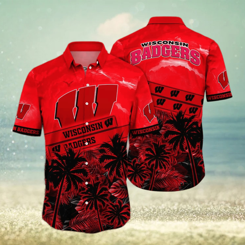 Vintage Aloha NCAA Wisconsin Badgers Beach Hawaiian Shirt - Limotees